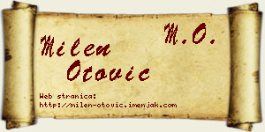 Milen Otović vizit kartica